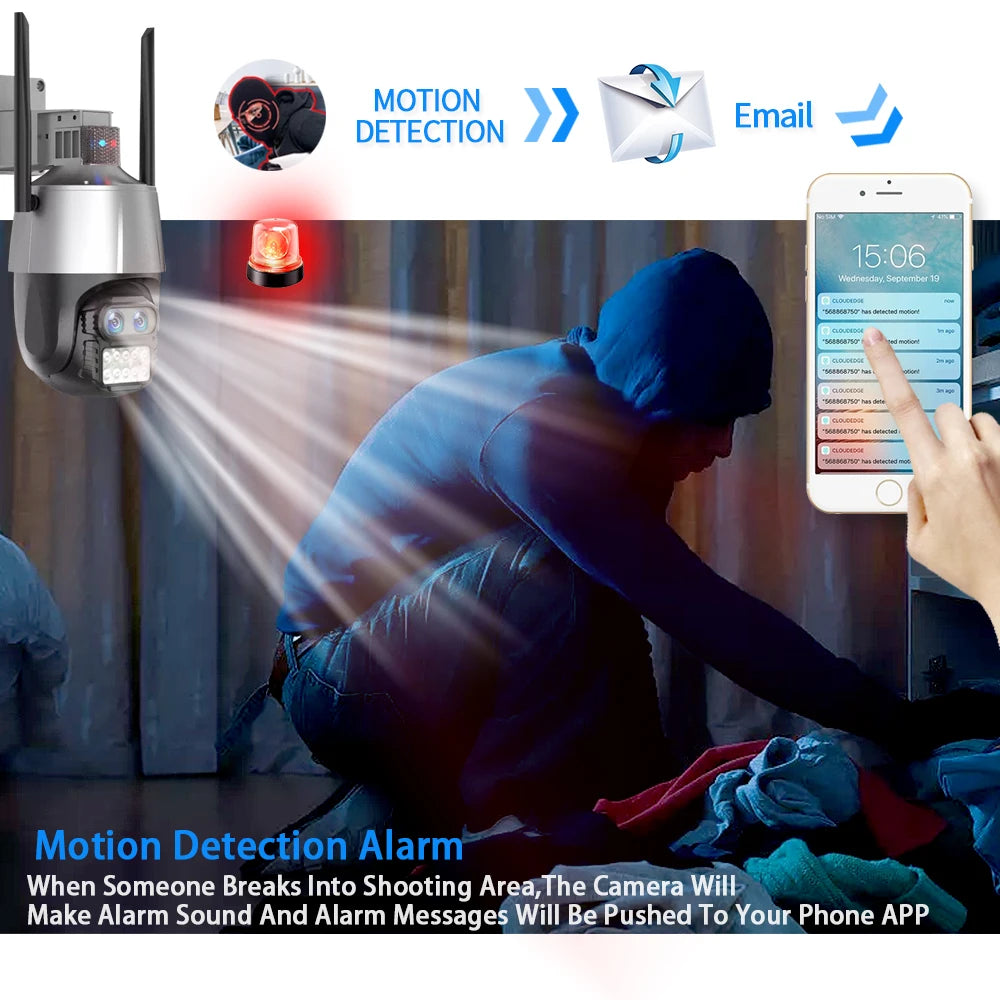 4K WLAN Überwachungskamera 8MP mit Dual-Objektiv & Zoom