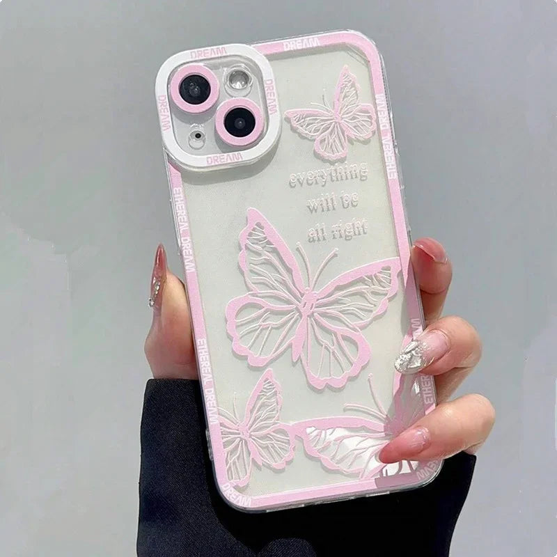 Rosa Schmetterling Hülle für iPhone