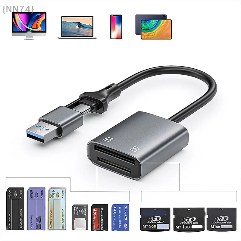 2-in-1 USB & Type-C Lightning Kartenleser Adapter