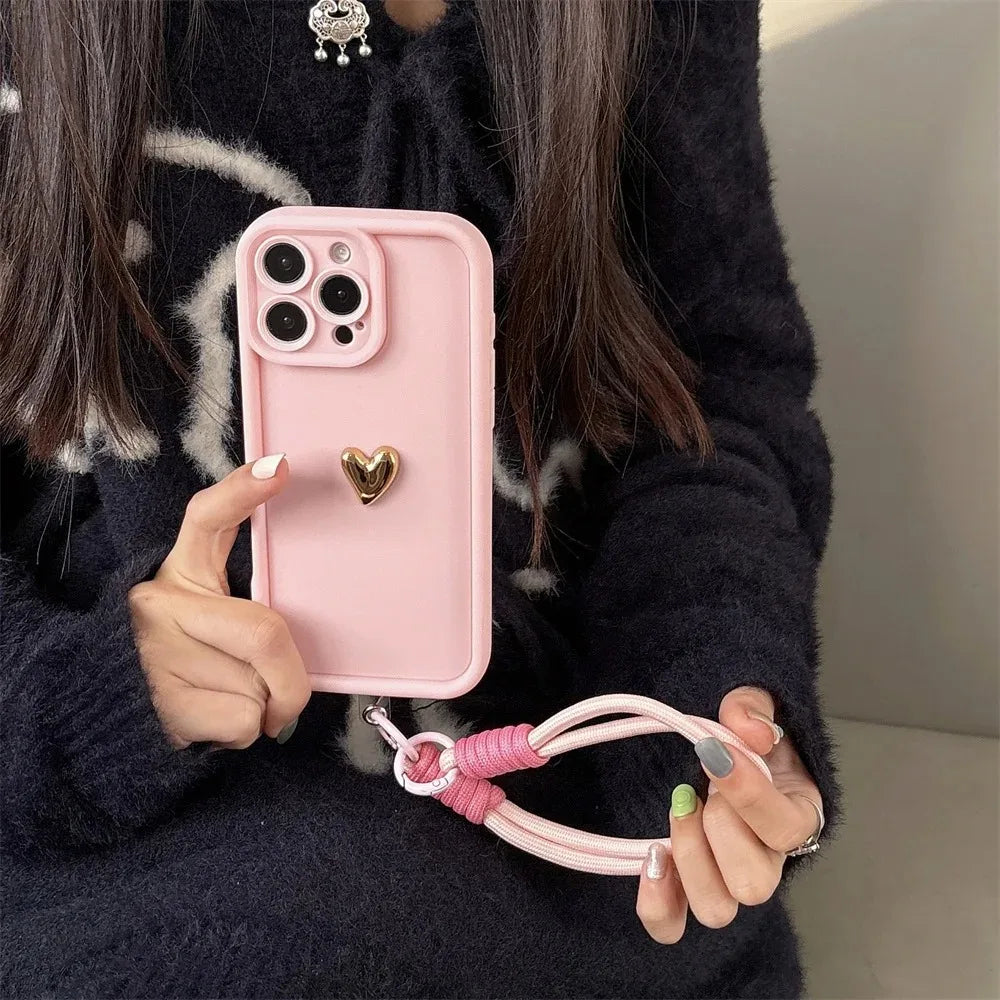 3D Love Heart Hülle mit Handgriff für Pixel 9 Pro