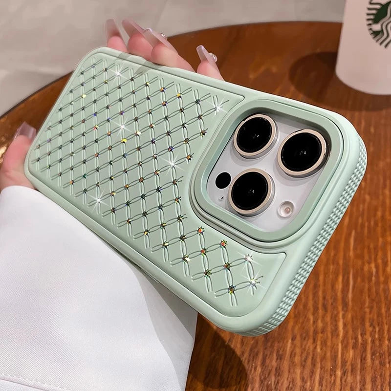 Luxus Glitzer Strass Gitter Hülle für iPhone 17