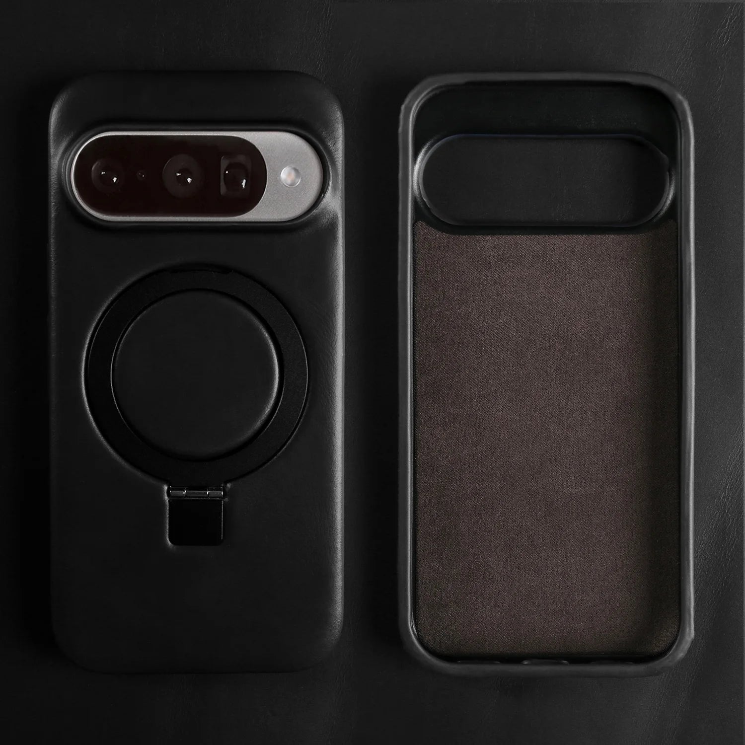 Luxus Lederhülle mit Magnethalter für Google Pixel 10