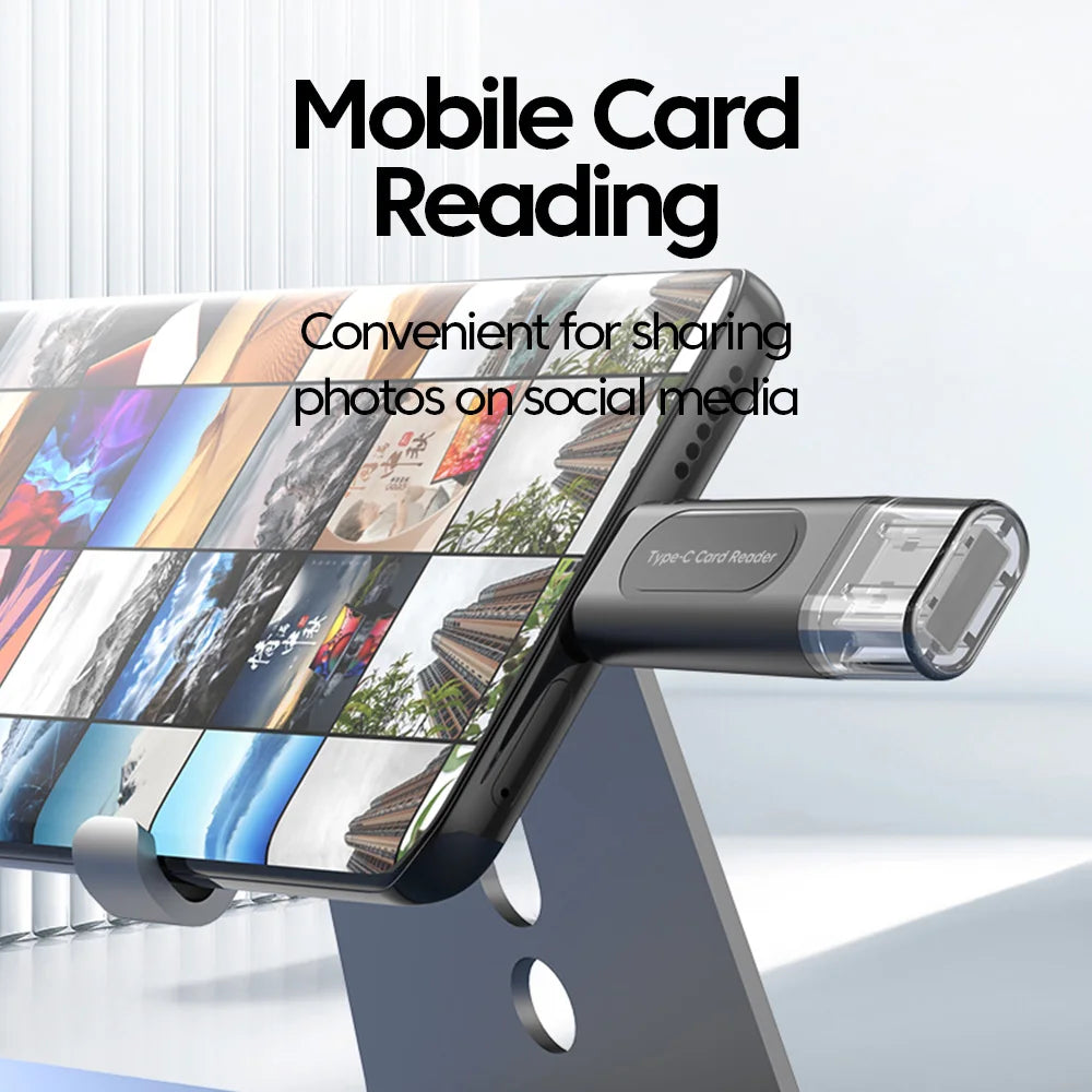 4-in-1 USB Typ C Kartenleser für iPhone & PC