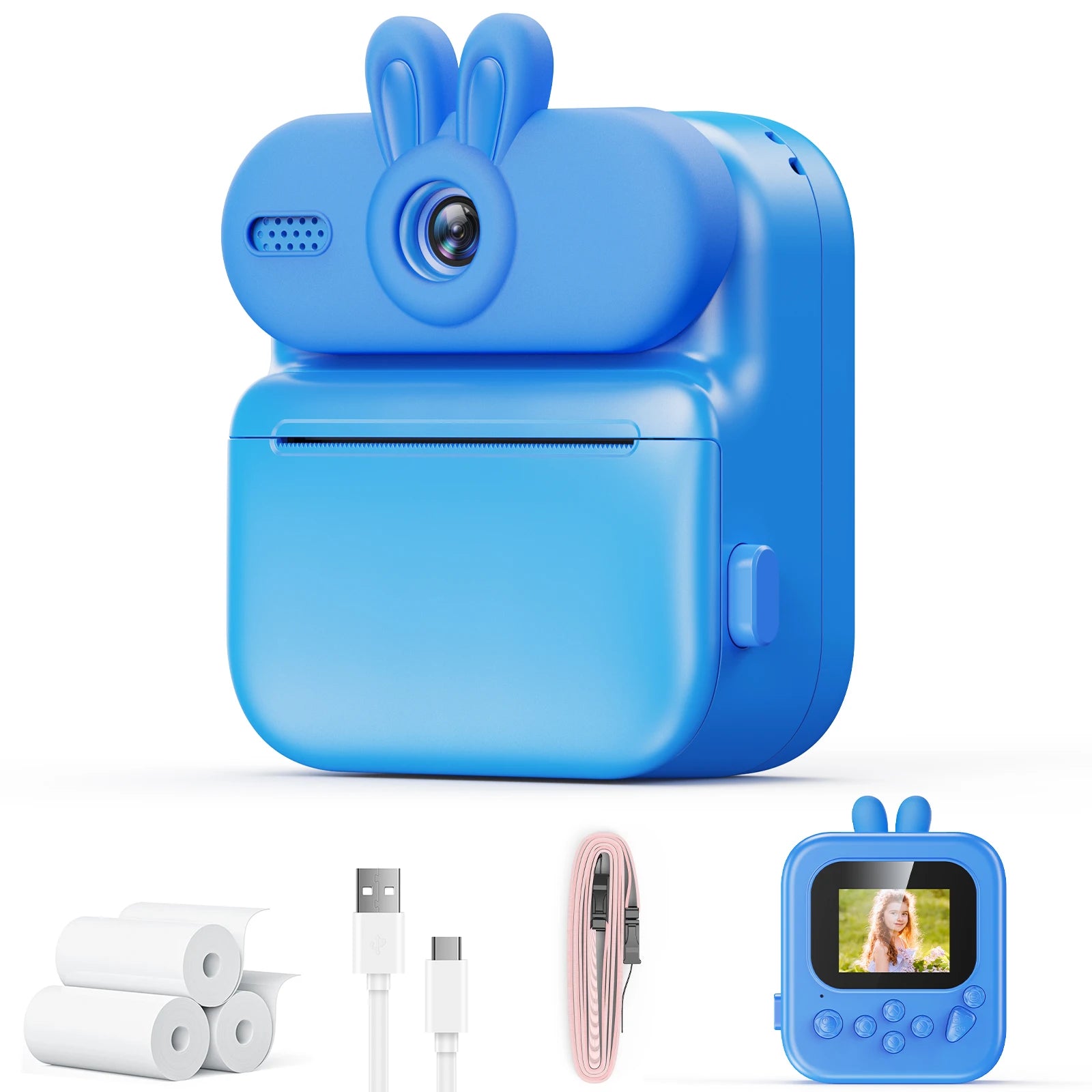 Kinderkamera Sofortdruck 1080HD Katzen & Kaninchen