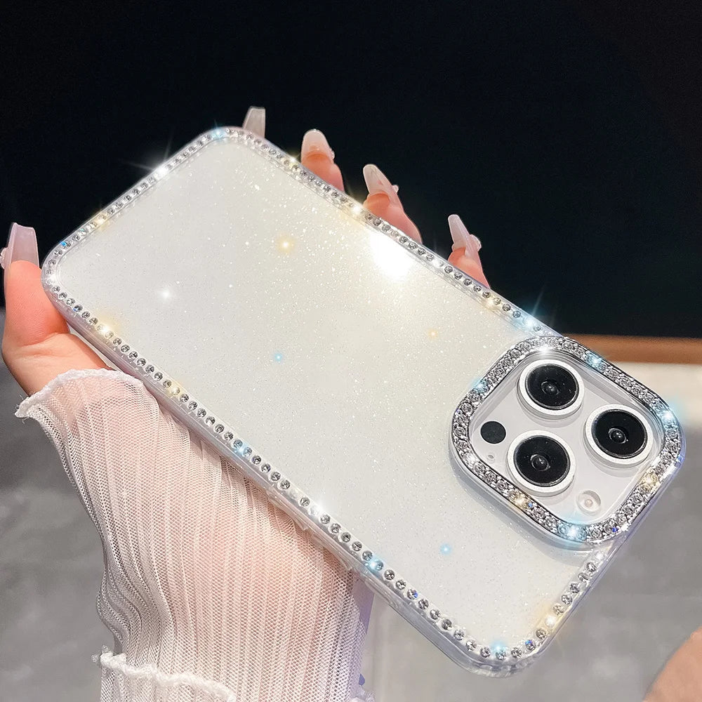 Bling Glitter Clear Hülle für iPhone 17 Pro Max – Silikon Case