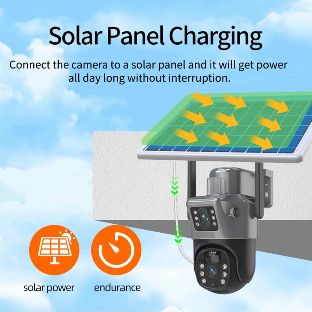 4K 8MP WLAN Solarkamera mit PTZ und Dual-Objektiv