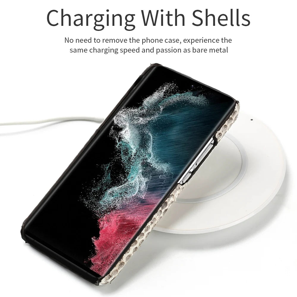 Python Leder Handyhülle für Samsung S25