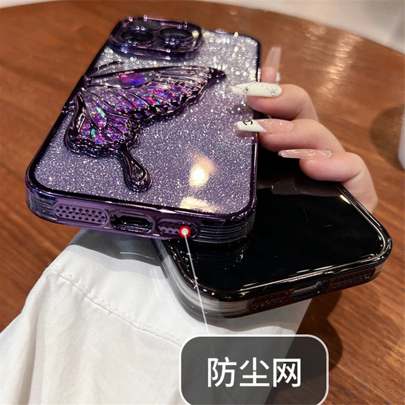 Luxus Glitzer Schmetterling Hülle für iPhone 17 Pro Max