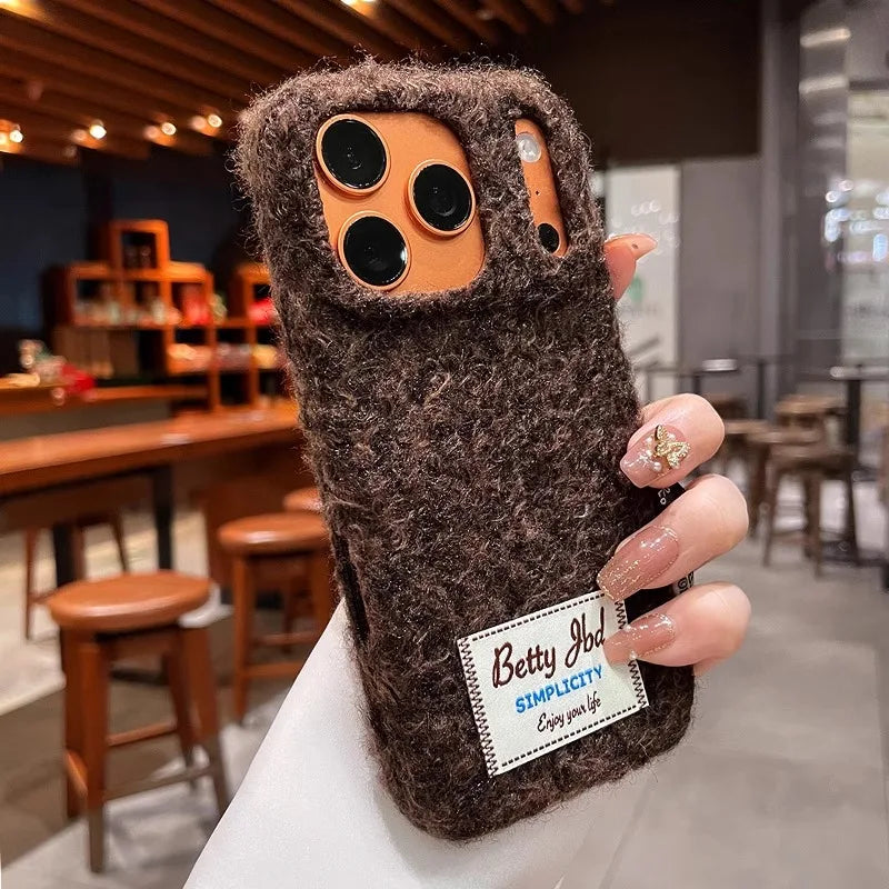 3D Herbst Winter Plüsch Hülle für iPhone 17 ProMax