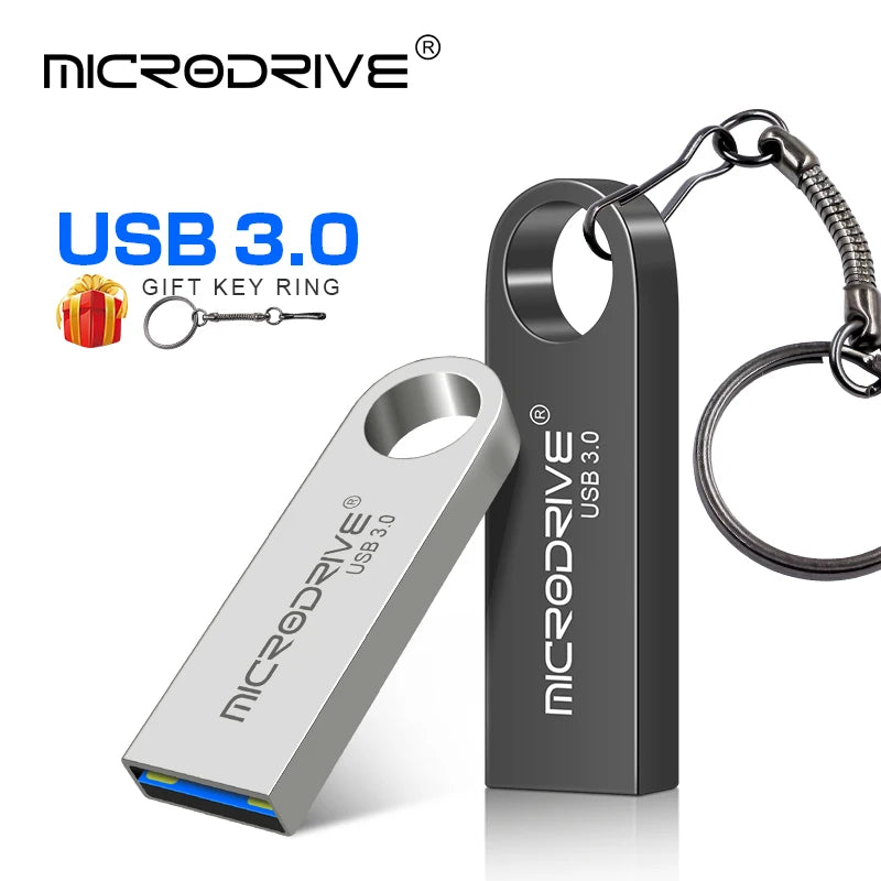 Metall USB 3.0 Stick 128–512GB Pendrive