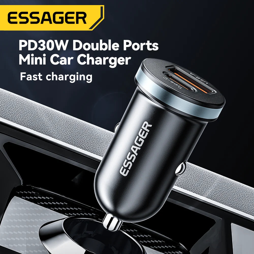 Essager 30W USB-C Autoladegerät Schnellladung Typ C