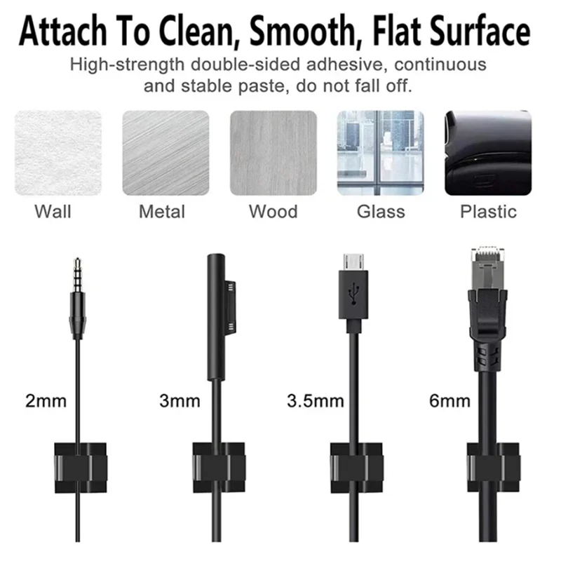 Selbstklebende Kabelclips 50 Stück Organizer