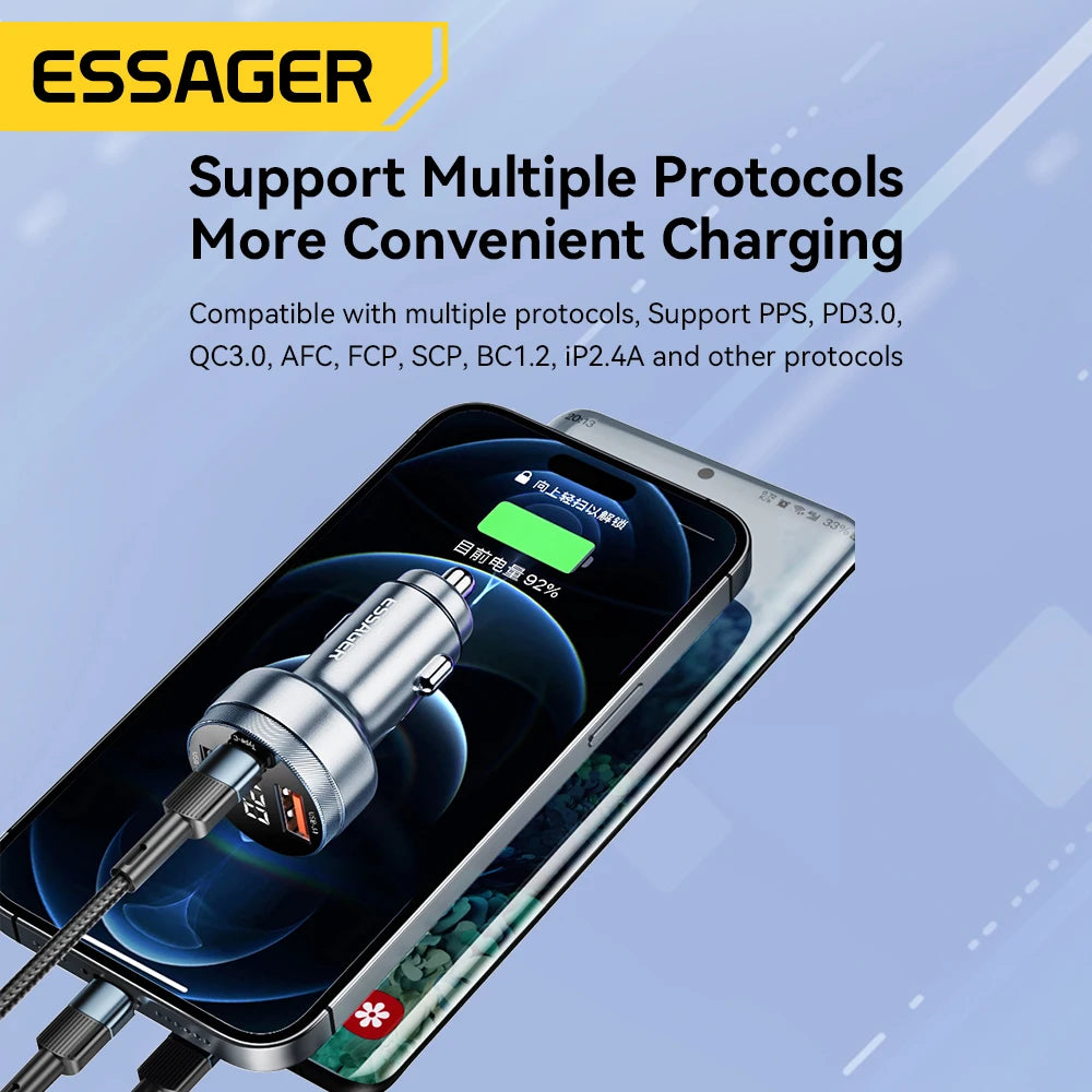 Essager 80W USB C Auto Ladegerät Schnellladung
