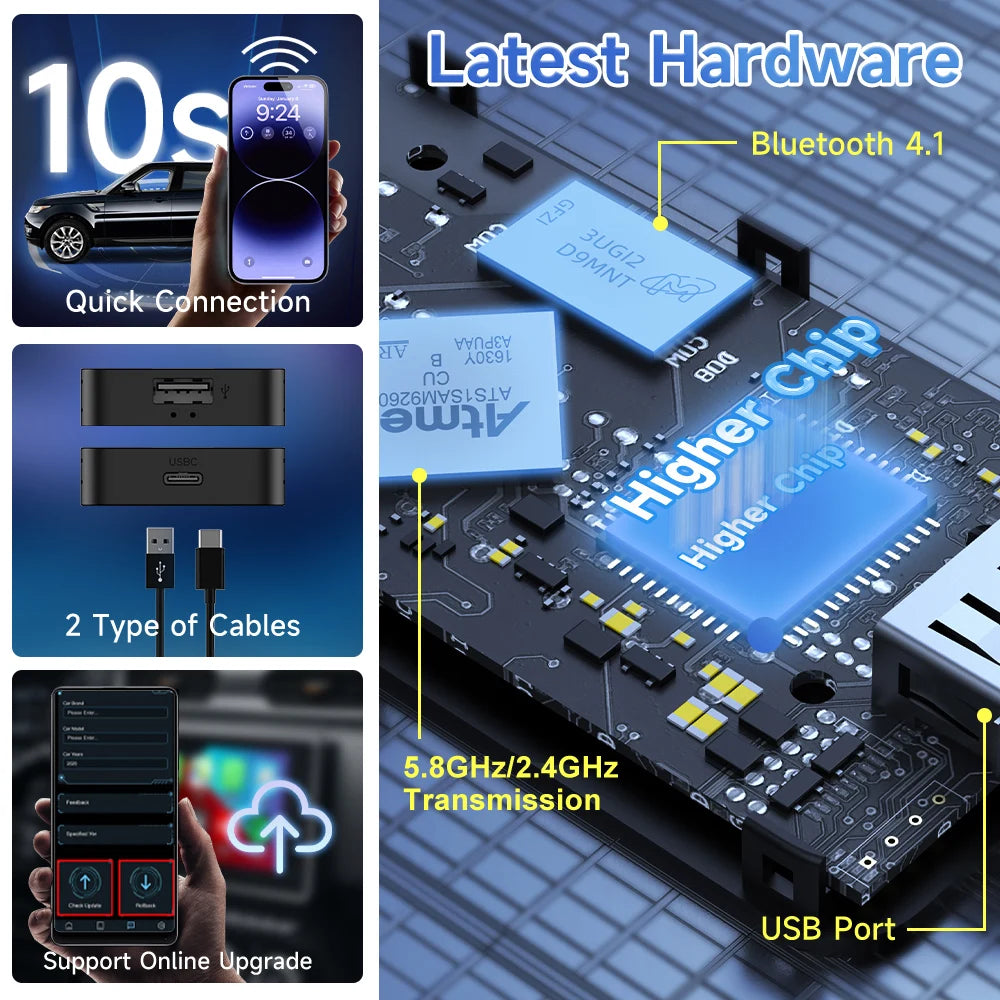 2air CarlinKit 5.0 Wireless CarPlay Adapter
