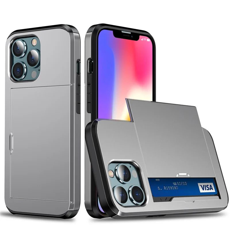 Slide Wallet Kartenfach Handyhülle iPhone