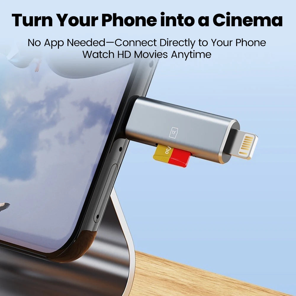 2-in-1 USB-C & Lightning Kartenleser TF