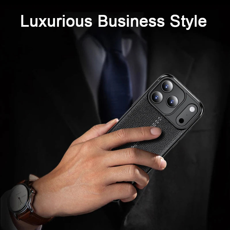 Shockproof silicone leather case for iPhone 17 Pro Max