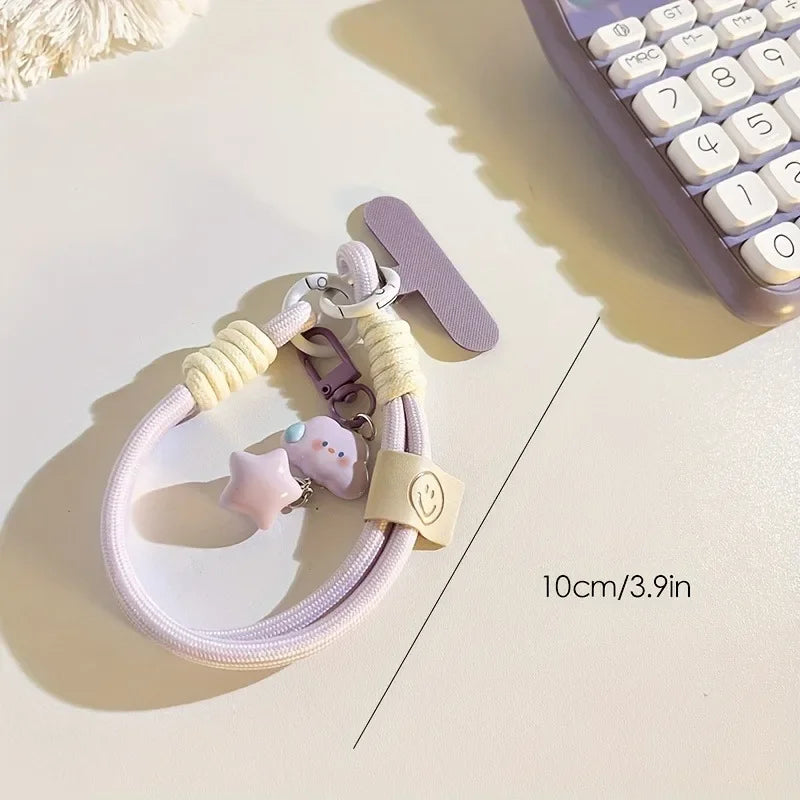 Bunte Handy Handschlaufe mit Stern- und Wolken-Design
