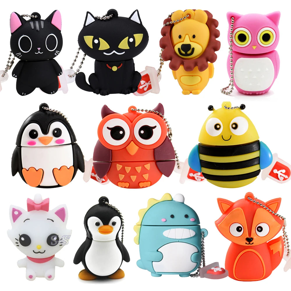 Niedliches Cartoon USB-Stick 64GB Tier-Motiv
