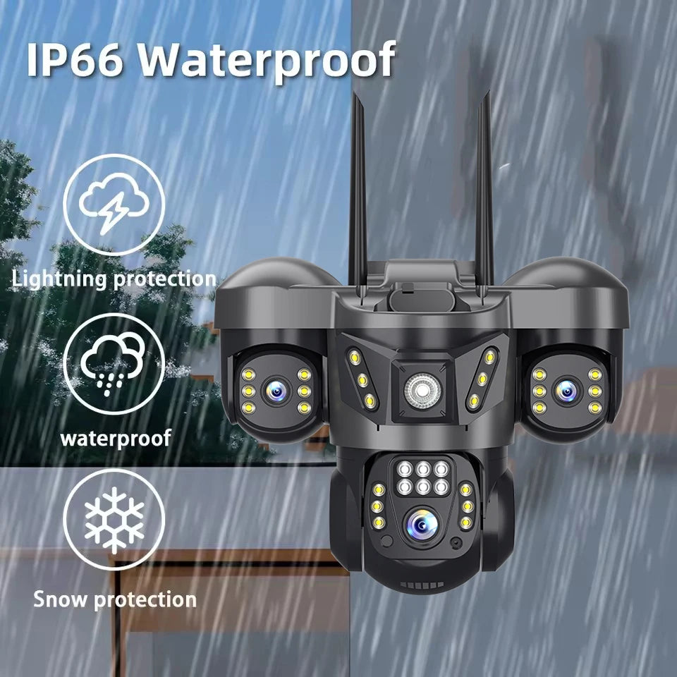 12MP 6K IP Kamera Außen mit 3 Linsen & PTZ