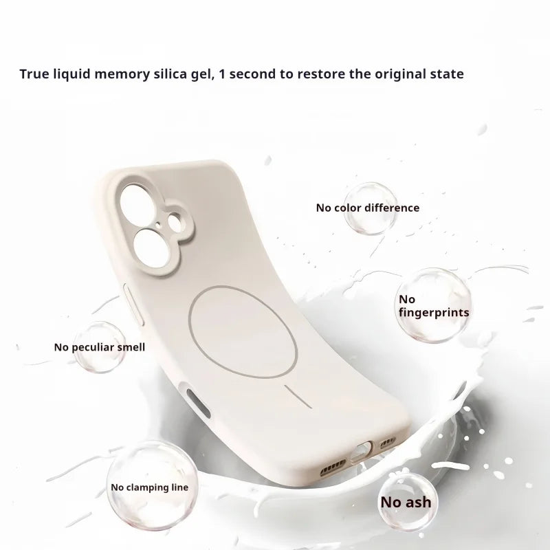 Flüssigsilikon Hülle iPhone 16–12 Magsafe