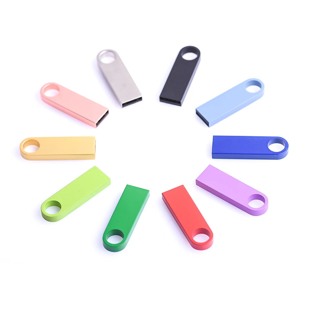 Bunter USB-Metall-Stick 4GB–128GB mit Schlüsselanhänger