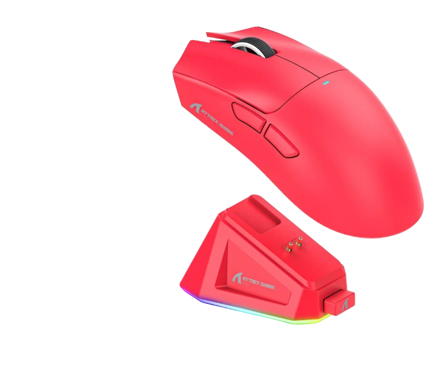 Ultraleichte Gaming Maus Weiß mit Dock & Triple-Mode