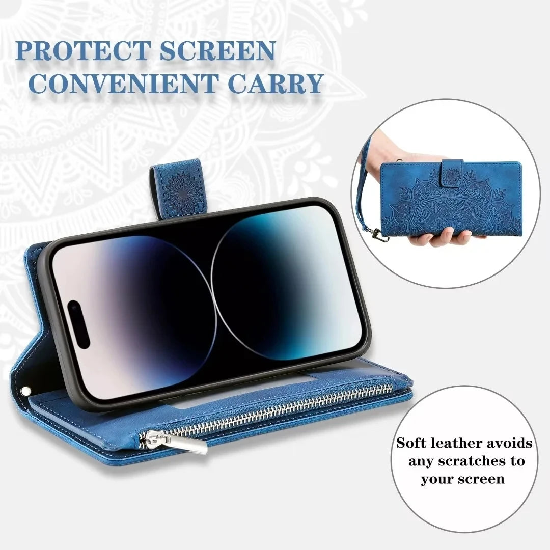 Leder Flip Hülle für Samsung Galaxy