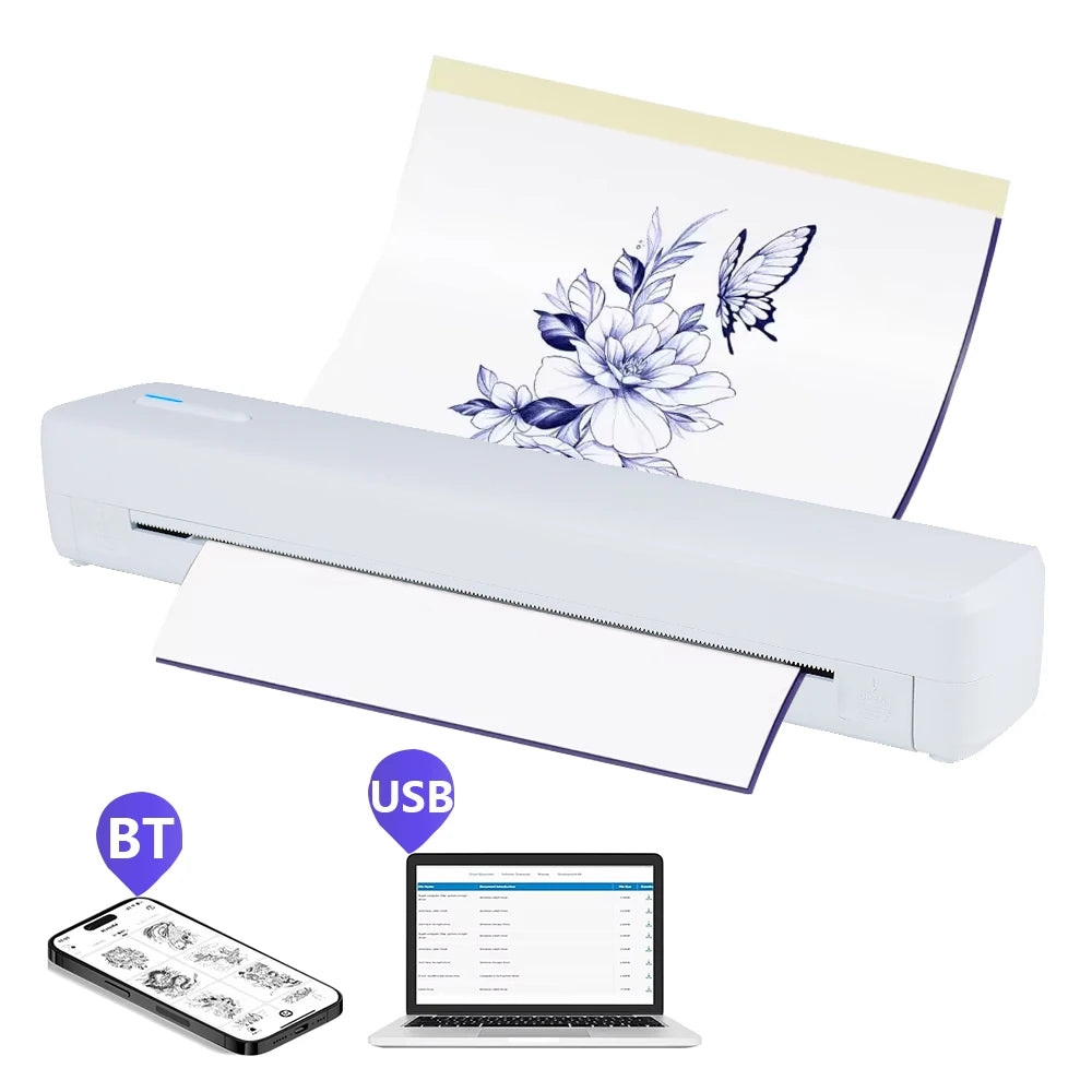C80 Tattoo Schablonendrucker kabellos A4 Thermodruck