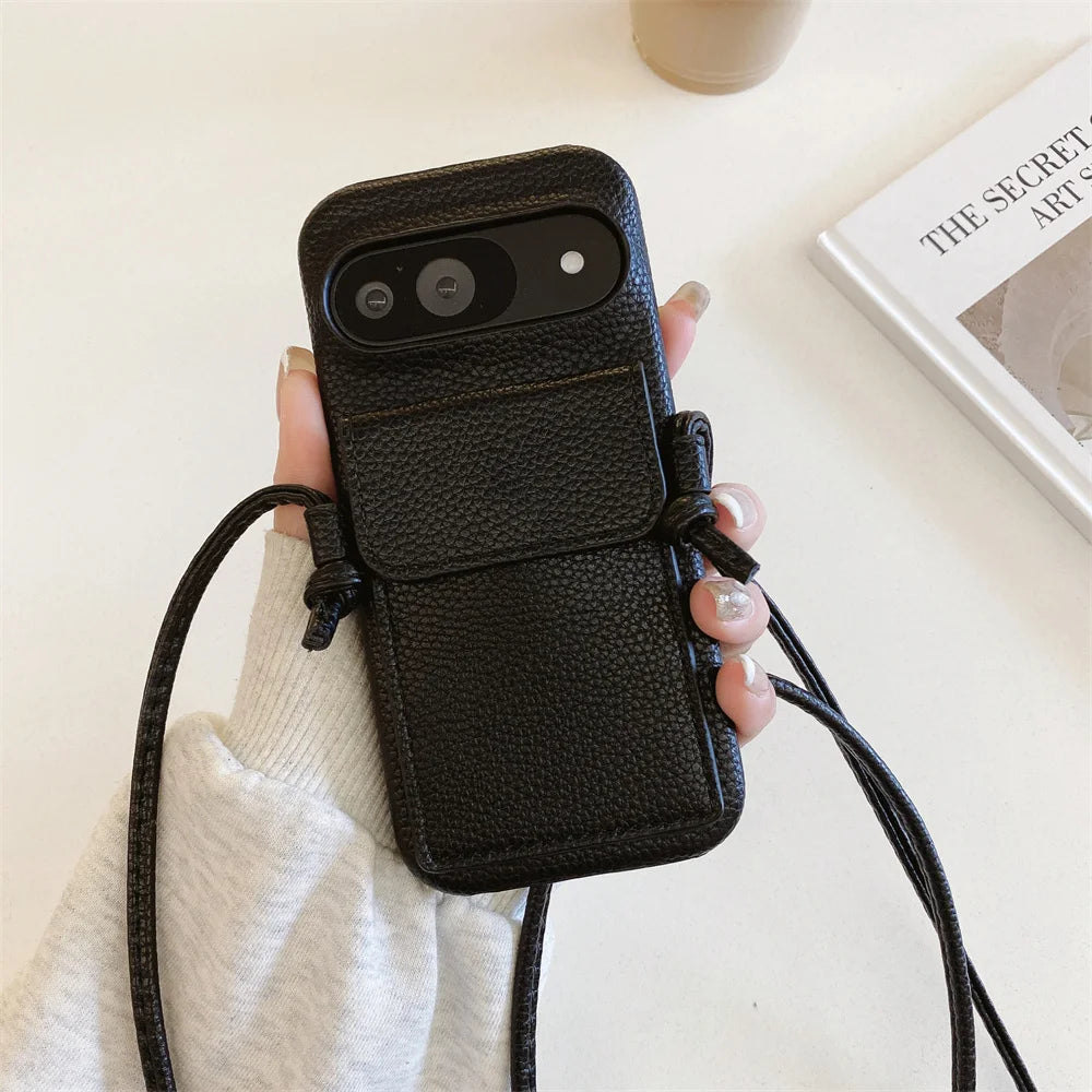 Luxus Leder Wallet Hülle für Google Pixel 9 Pro