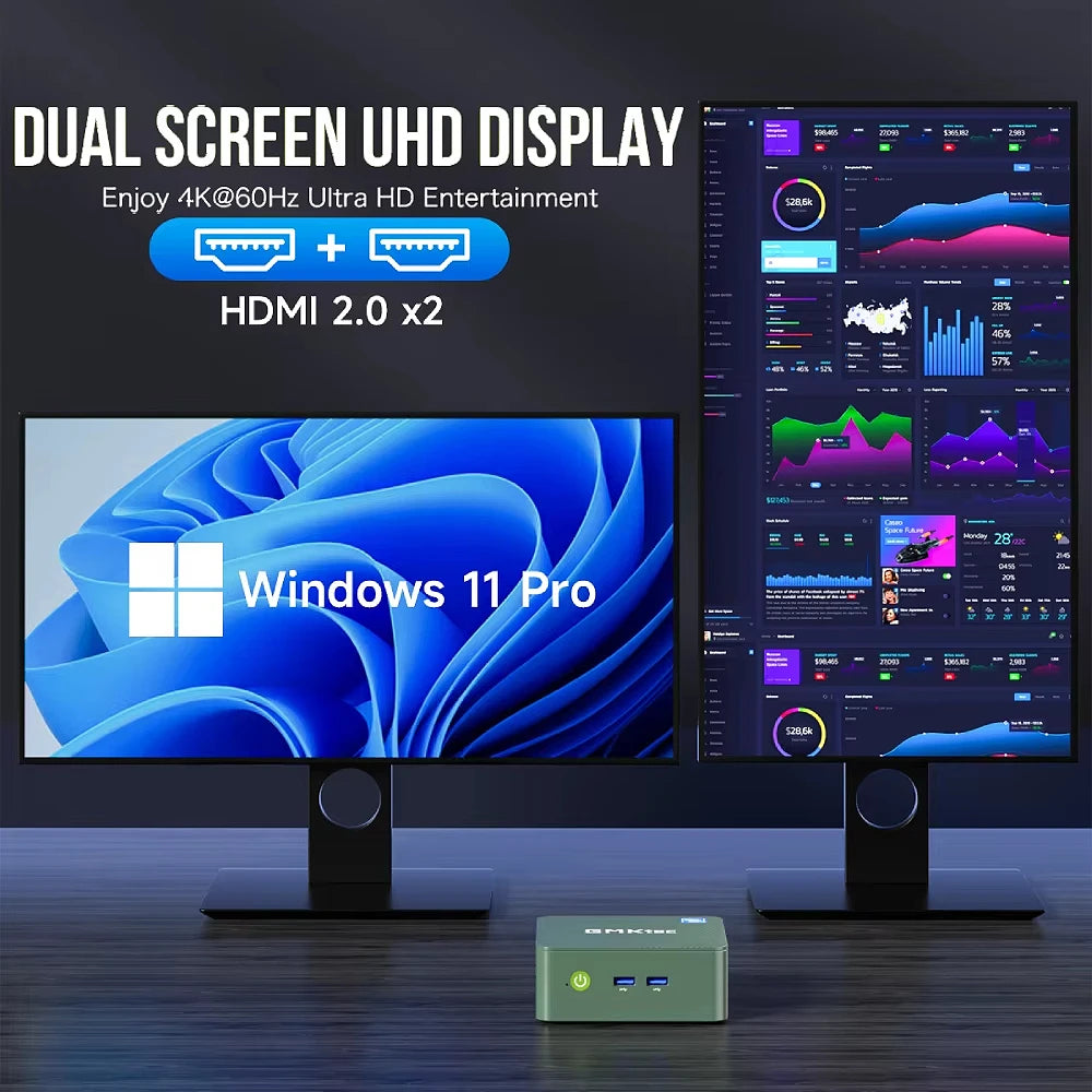 Mini PC Windows 11 Pro Desktop-Computer 8/16 GB RAM 256/512 GB PCIe M.2 SSD WiFi 6 BT5.2