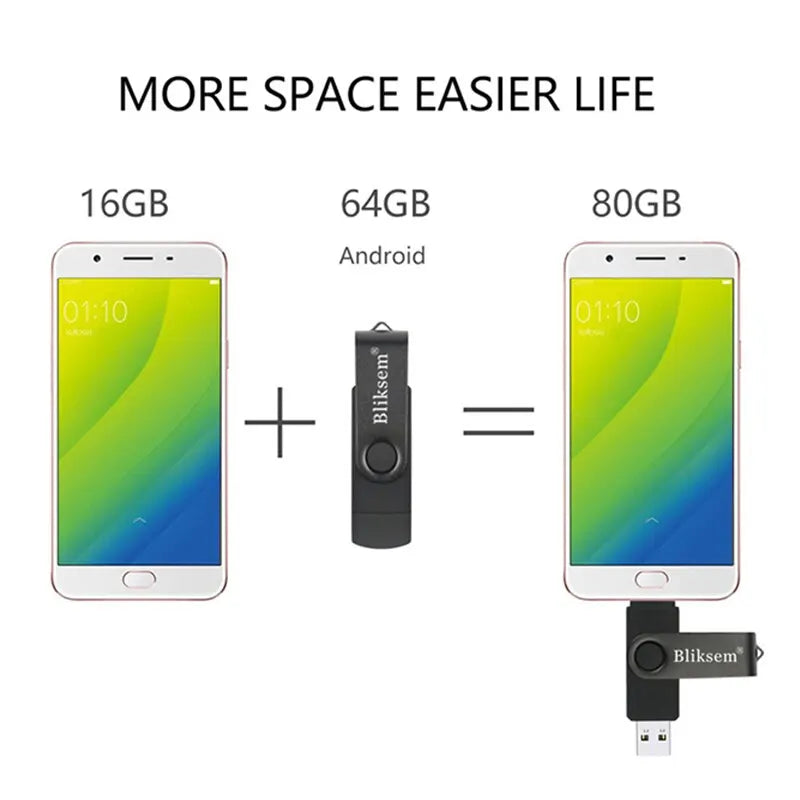 Bliksem OTG USB-Stick 32GB 64GB Metall Mini Drive